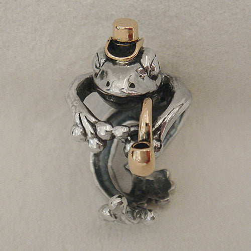 アクセサリー0612C 蛙の紳士リング SV925/K18 13g　シルバー　ゴールド